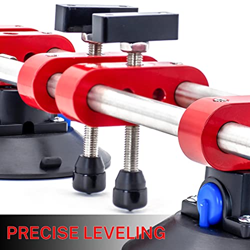 HIGHTOP 2PCS 6 inch Seamless Seam Setter With Vacuum Suction Cups For Seam Joining Leveling,Solid Countertop Installation Tool for Quartz slabs ，Granite, Stone, Marble,Tile Gap Regulator Red - Image 5
