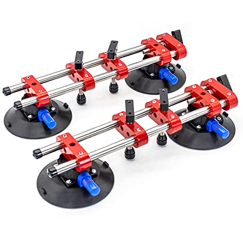 HIGHTOP 2PCS 6 inch Seamless Seam Setter With Vacuum Suction Cups For Seam Joining Leveling,Solid Countertop Installation Tool for Quartz slabs ，Granite, Stone, Marble,Tile Gap Regulator Red - Image 1