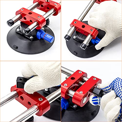 HIGHTOP 2PCS 6 inch Seamless Seam Setter With Vacuum Suction Cups For Seam Joining Leveling,Solid Countertop Installation Tool for Quartz slabs ，Granite, Stone, Marble,Tile Gap Regulator Red - Image 3