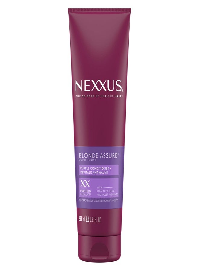 Nexxus Hair Color Blonde Assure Purple Conditioner, Keratin, For Blonde and Bleached Hair, Color 8.5 oz - Image 1
