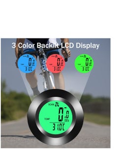 Excefore Bicycle Computer Multifunctional Waterproof Odometer Bike Speedometer Cycling Speed Tracker with 3-Colour Backlit Display with 20 Functions and Auto on off for Outdoor Indoor Tracking  - Image 3