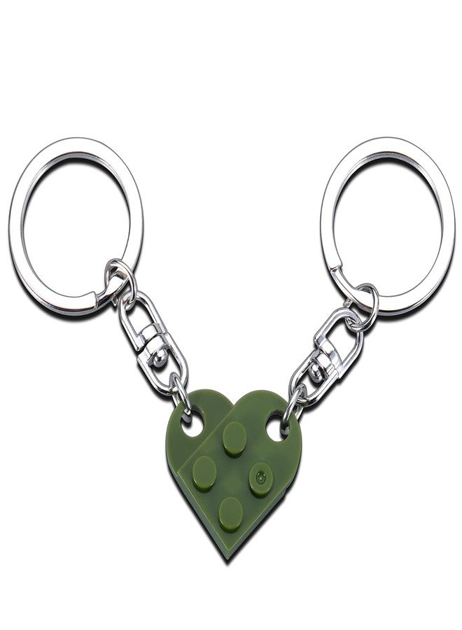 VANLOVEMAC Matching Gifts for Couples Men Women Friendship Valentines Day Gifts for Him Her Heart Brick Keychain for Couples Wife Husband Fiance Fiancée Anniversary Birthday Wedding Gifts - Image 1