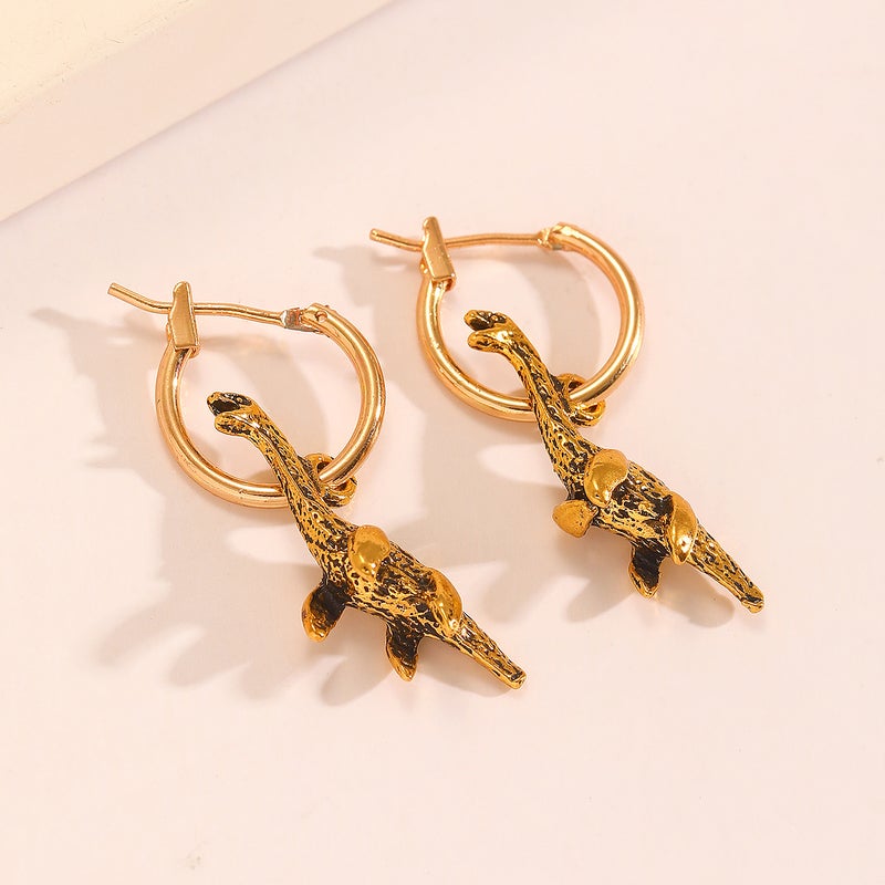 ofeankri Cross-Border Retro Minimalist Animal Earrings - Unique Leopard, Koala & Dinosaur Designs - Image 4