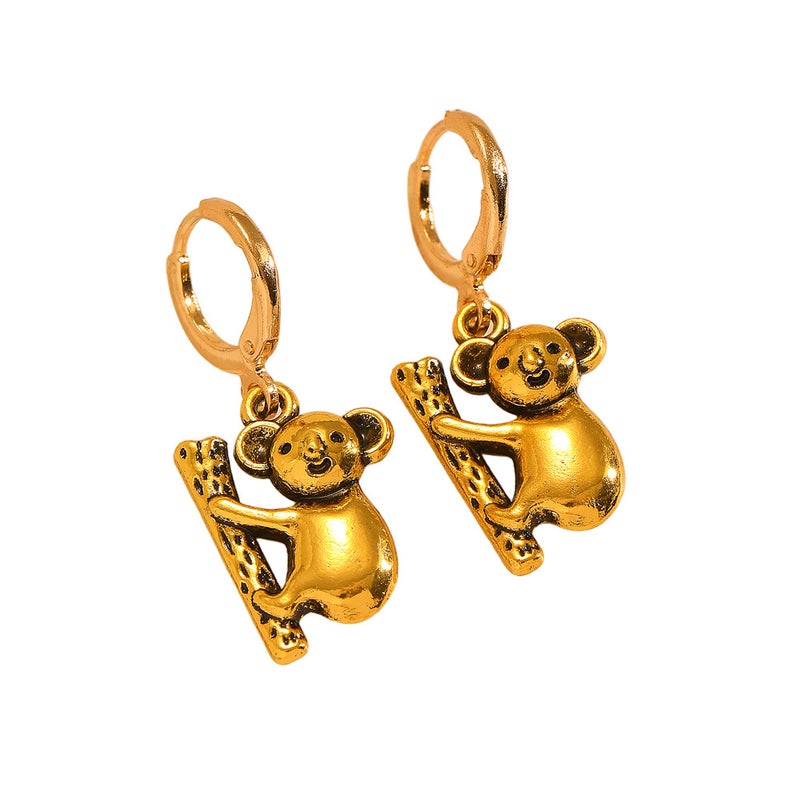 ofeankri Cross-Border Retro Minimalist Animal Earrings - Unique Leopard, Koala & Dinosaur Designs - Image 5