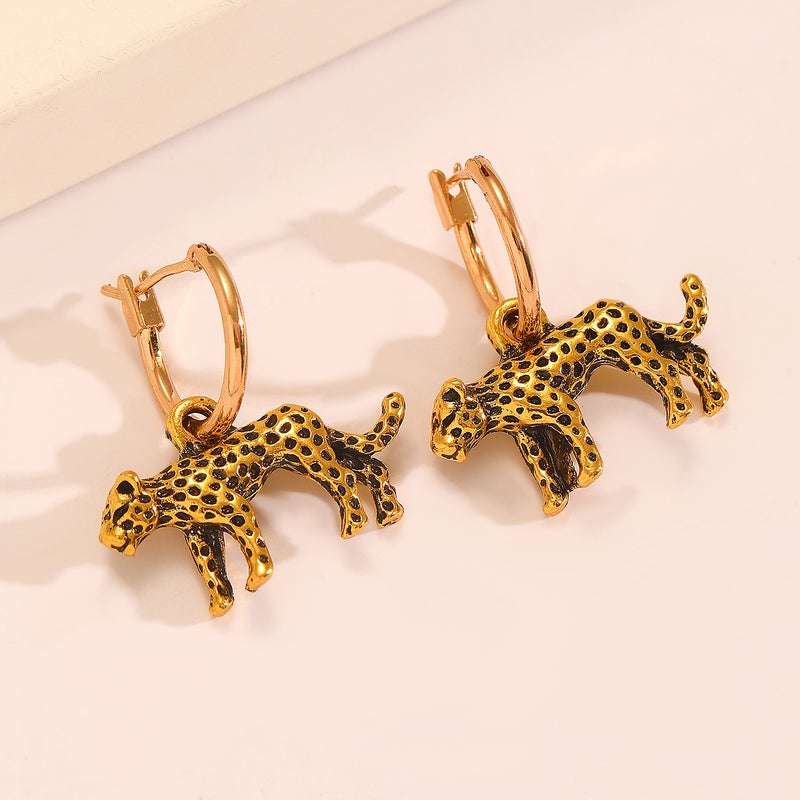 ofeankri Cross-Border Retro Minimalist Animal Earrings - Unique Leopard, Koala & Dinosaur Designs - Image 3