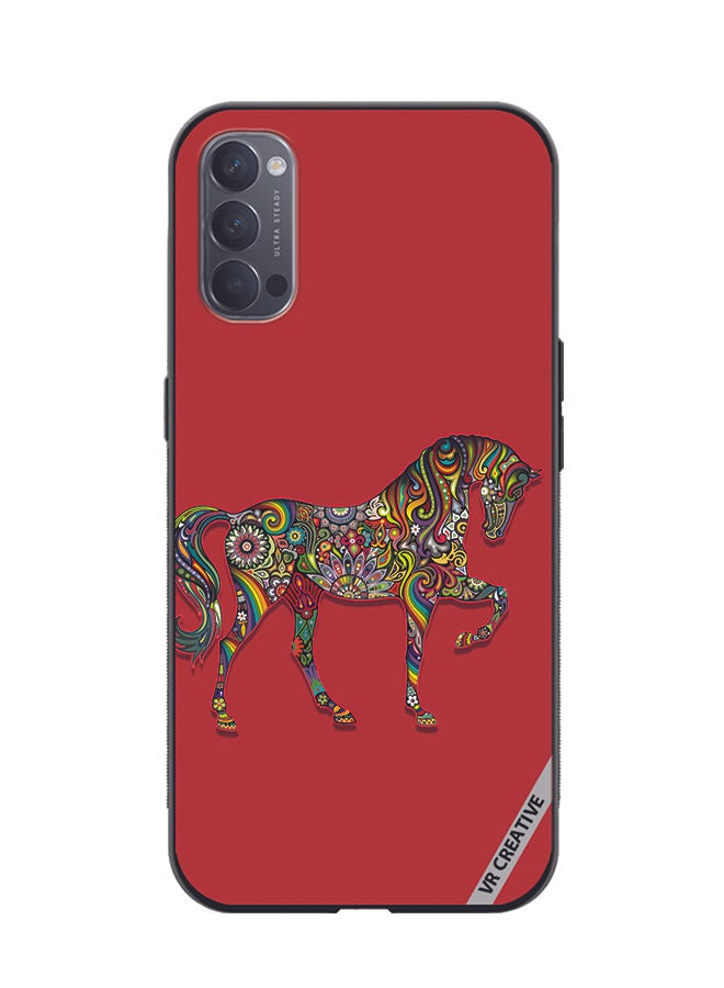 VR CREATIVE Protective Case Cover For Oppo Reno4 Pro 5G Horse Design Multicolour - Image 1
