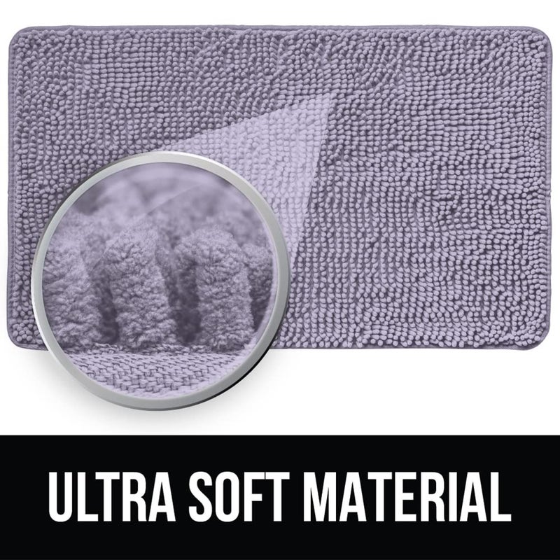 KANGAROO Bathroom Rugs  Chenille Soft Absorbent Bath Rug  Shaggy Shower Mat  Quick Dry Machine Wash Bathmat  Plush Carpet Mats for Tub  Bathtub and Bath Room Home Decor Accessory  36x24  Light Pink - Image 3