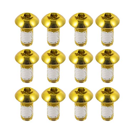 CNC 12 Pcs Bicycle Disc Brake Bolts MTB Rotor Bolts 6-Bolt M5x10mm Brake Bolts Mountain Bike,Gold - Image 1