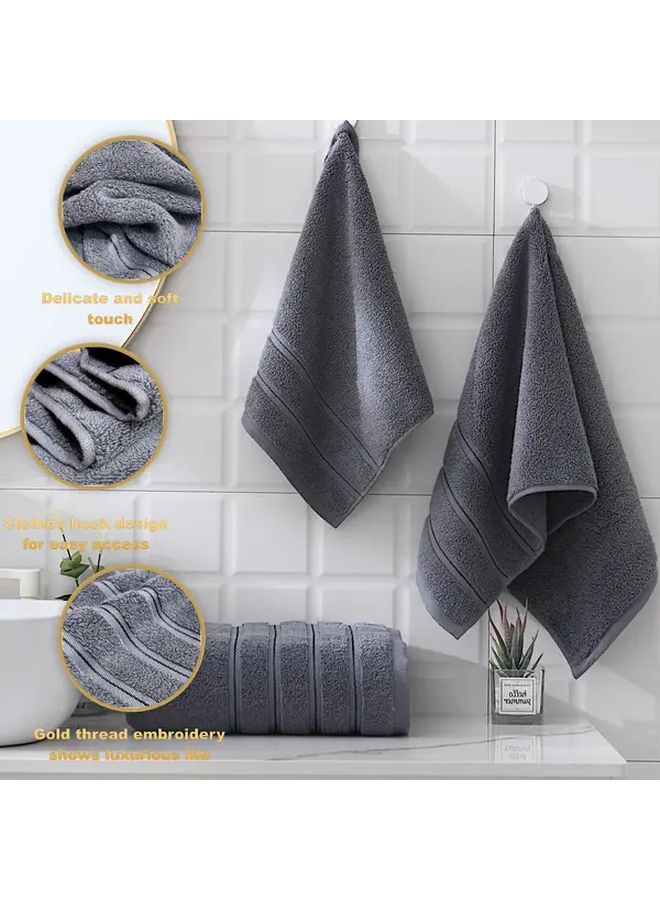 2pcs Blue Cotton Bath Towels 27 56X55 12 Inch Quick Dry Lightweight Soft - Image 2