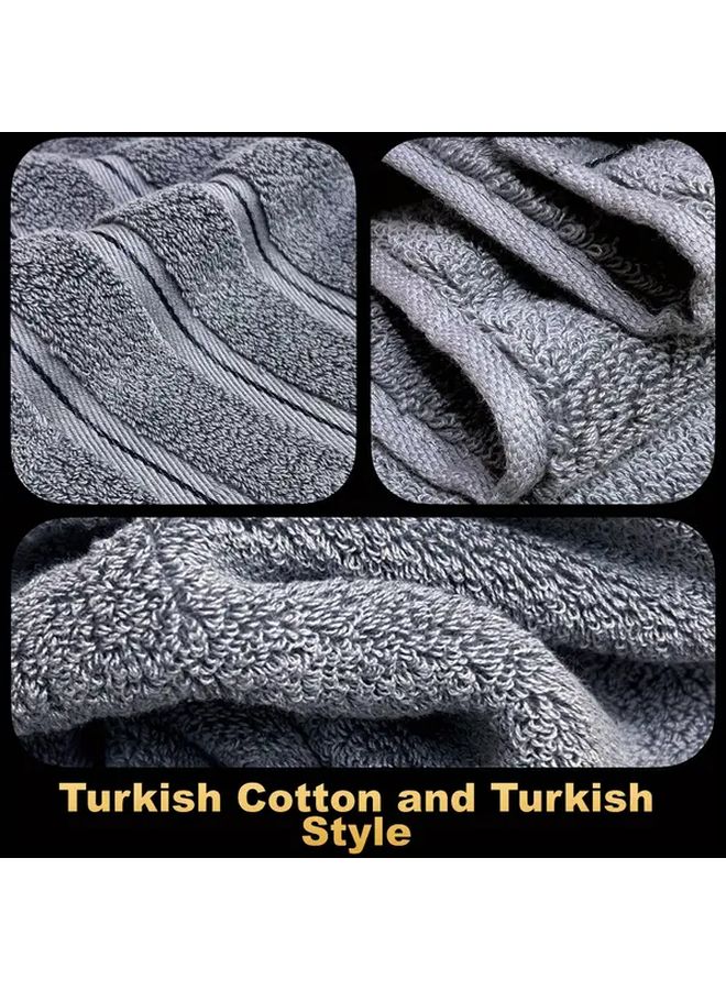 2pcs Blue Cotton Bath Towels 27 56X55 12 Inch Quick Dry Lightweight Soft - Image 4