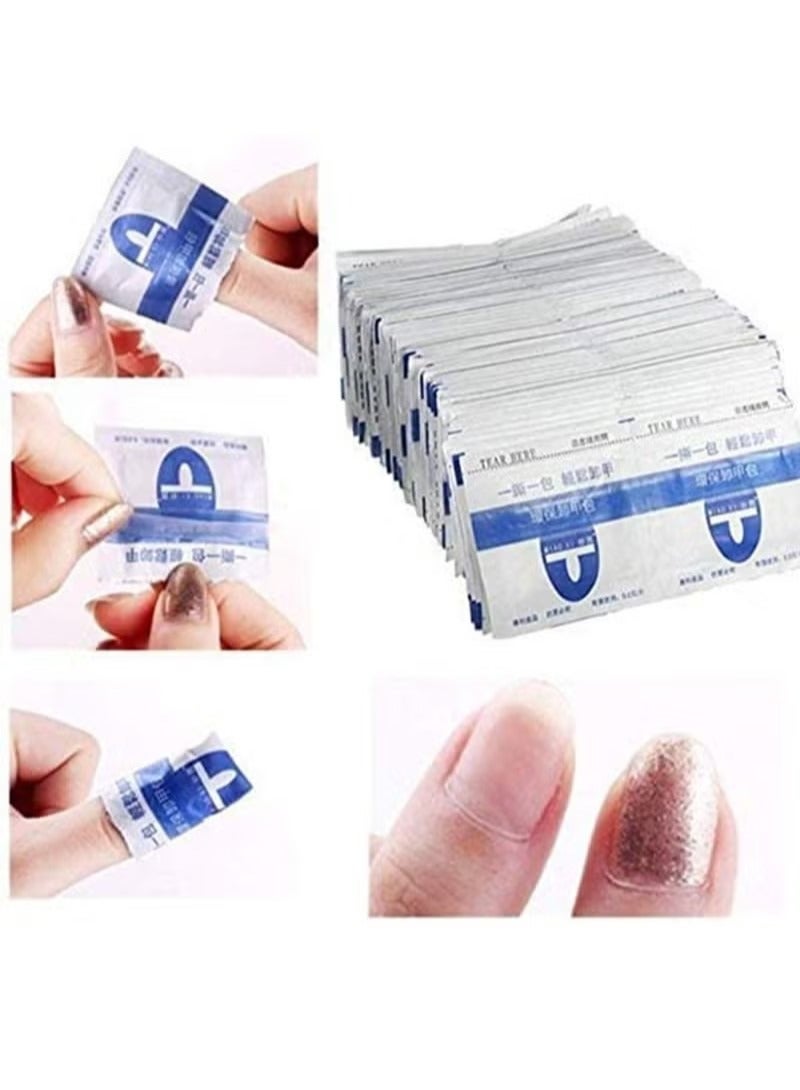 Generic Nail Polish Remover Pads 100 Pcs Magic Soak-Off Gel Remover, Professional Wraps Soak Off Acrylic Fast Gentle Quality Foil Art Cleaner for Manicure  - Image 3