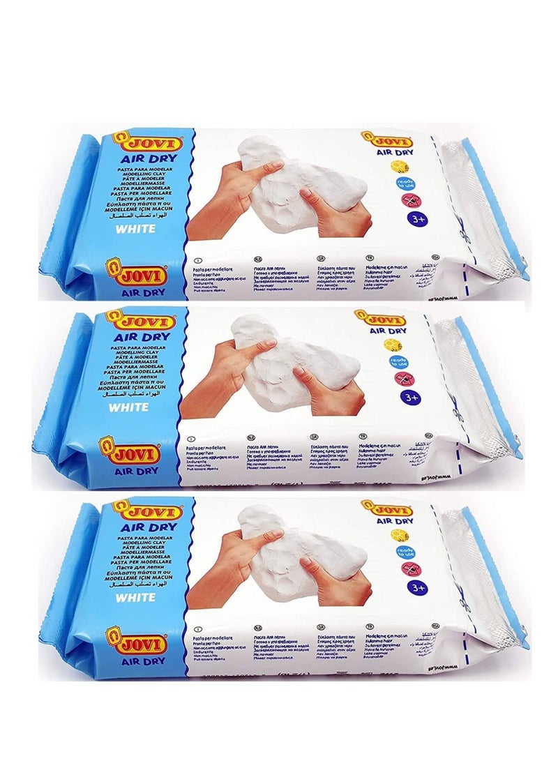JOVI 3-Piece Air Dry Modelling Clay 1000gm White - Image 1