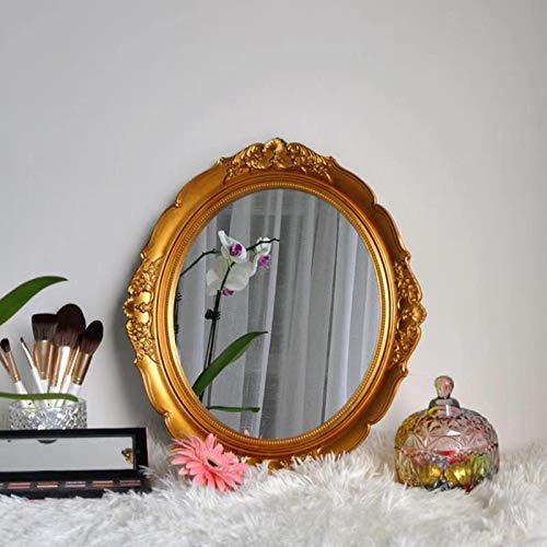 Yamfurga Decorative Mirrors Tray, Hanging Wall Mirror, Vintage Multi-Functional Display Tray, Jewelry Trays, Vanity Trays, Serving Trays,13" W x 15" L, Gold - Image 3