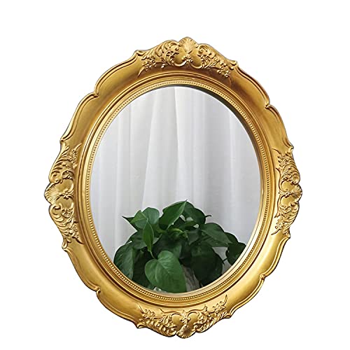 Yamfurga Decorative Mirrors Tray, Hanging Wall Mirror, Vintage Multi-Functional Display Tray, Jewelry Trays, Vanity Trays, Serving Trays,13" W x 15" L, Gold - Image 2