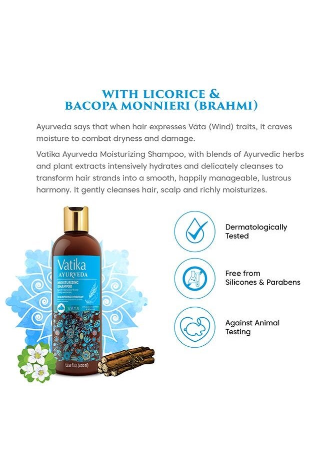Vatika Ayurveda - Vatika Ayurveda Advance Moisturizing Shampoo (For Pittā) | Enriched With Licorice & Brahmi | For All Hair Types - 400 ml - Image 1