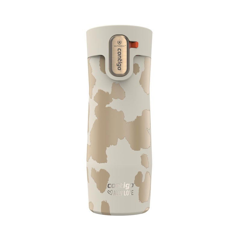 Contigo x Ally Love Stainless Steel Vacuum-Insulated Travel Mug with Autoseal and Easy Clean Lid, Spill-proof, Keeps Drinks cold 24 hrs & hot for 11 hrs, BPA Free, 16oz., West Loop 3.0, Oatmilk - Image 1