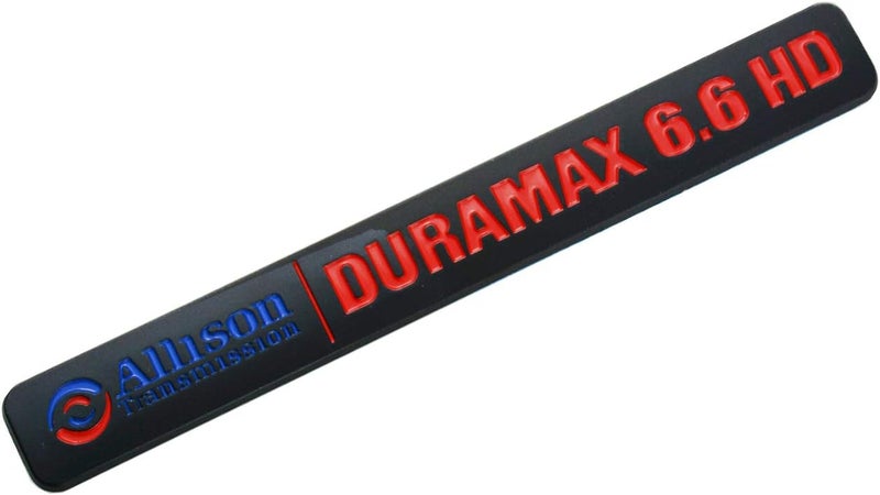 Aimoll Allison Transmission Duramax 6.6 HD Hood Emblem Pair Set for GM Silverado 2500HD (Black/Red) Popular practical build - Image 3