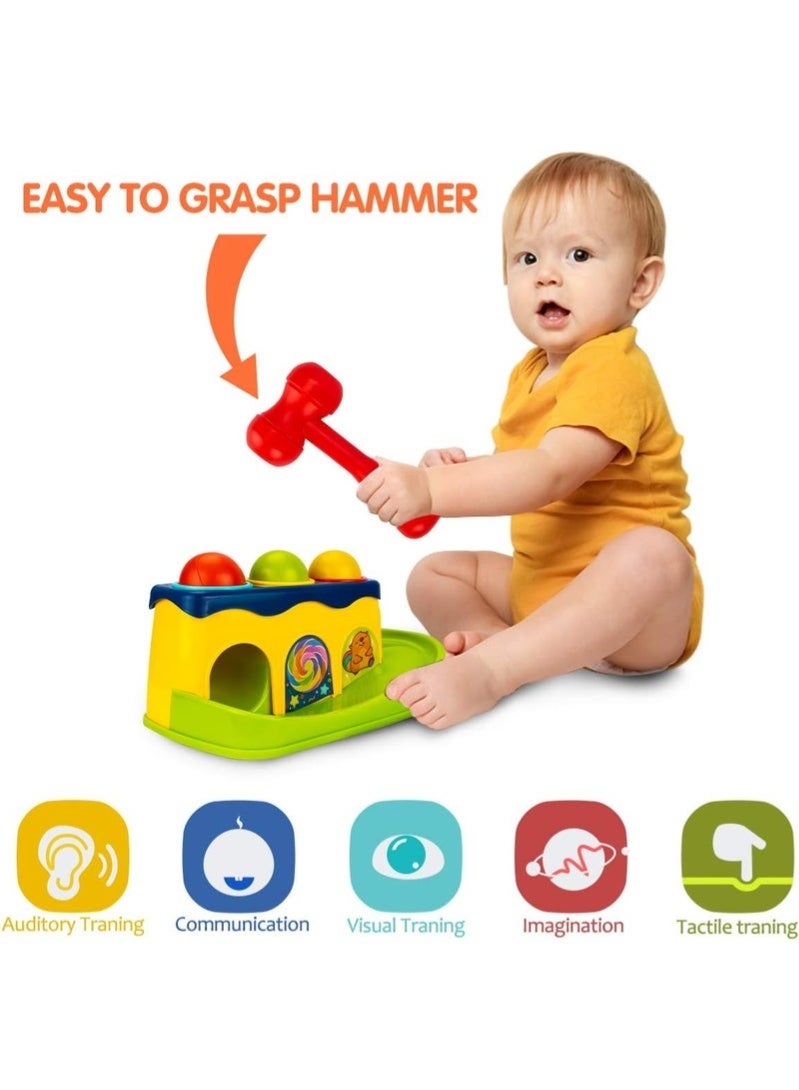 KIIUMI Hammer and Ball Drop Toys for 1 Year Old Boy Girl Infant Gifts - Pound a Ball Toddler Toys - Baby Toys for 6 to 12-18 Months，Baby Knock Ball - Image 2