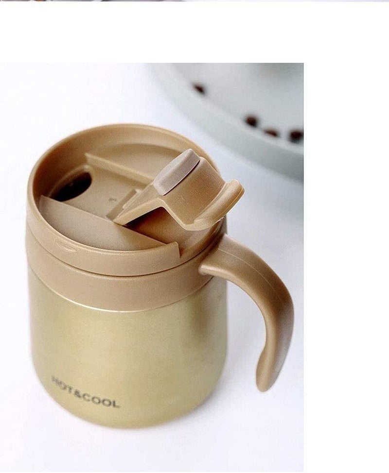Dhruv Mart Stainless Steel Coffee Mugs - 350 ML Large Double Walled Vacuum Insulated Coffee Beer Mugs, Shatterproof and Spill Resistant - 304 Stainless Steel Travel,Office,Couple Use (350 ML, Golden) - Image 2