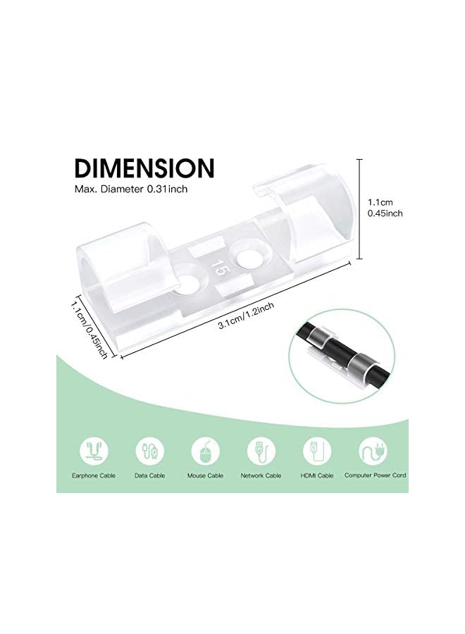 AGPtek Cable Tidy Clips with Screws,AGPTEK 70 Pcs Cable Organizer Cord Holder Durable Wire Management Clips for Office and Home,Transparent - Image 1