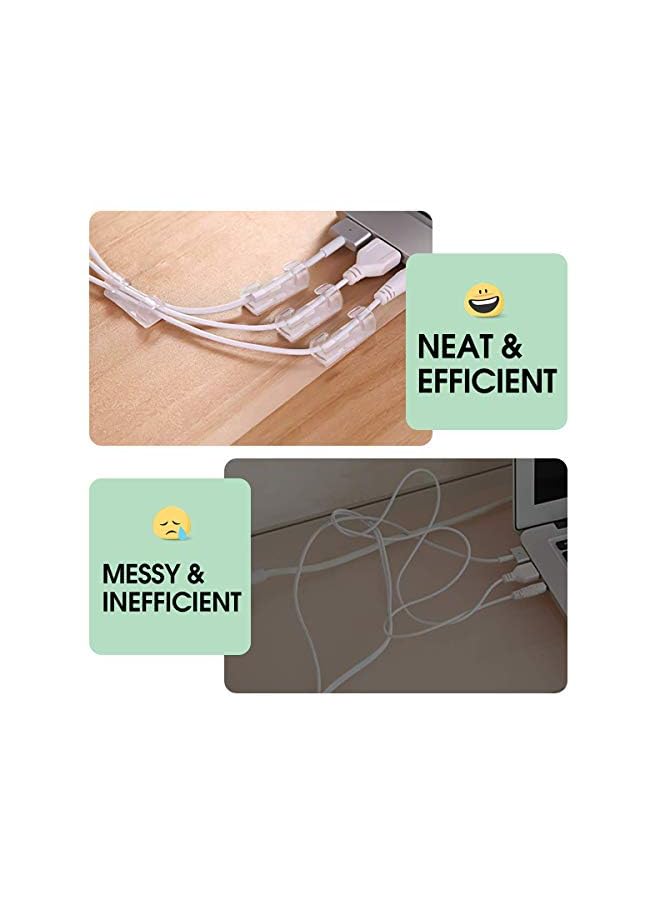 AGPtek Cable Tidy Clips with Screws,AGPTEK 70 Pcs Cable Organizer Cord Holder Durable Wire Management Clips for Office and Home,Transparent - Image 4