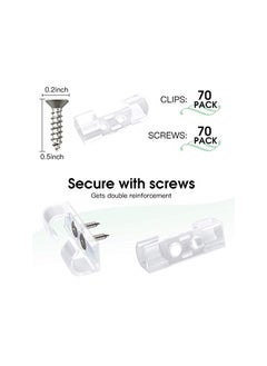 AGPtek Cable Tidy Clips with Screws,AGPTEK 70 Pcs Cable Organizer Cord Holder Durable Wire Management Clips for Office and Home,Transparent  - Image 3