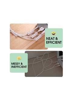 AGPtek Cable Tidy Clips with Screws,AGPTEK 70 Pcs Cable Organizer Cord Holder Durable Wire Management Clips for Office and Home,Transparent  - Image 5