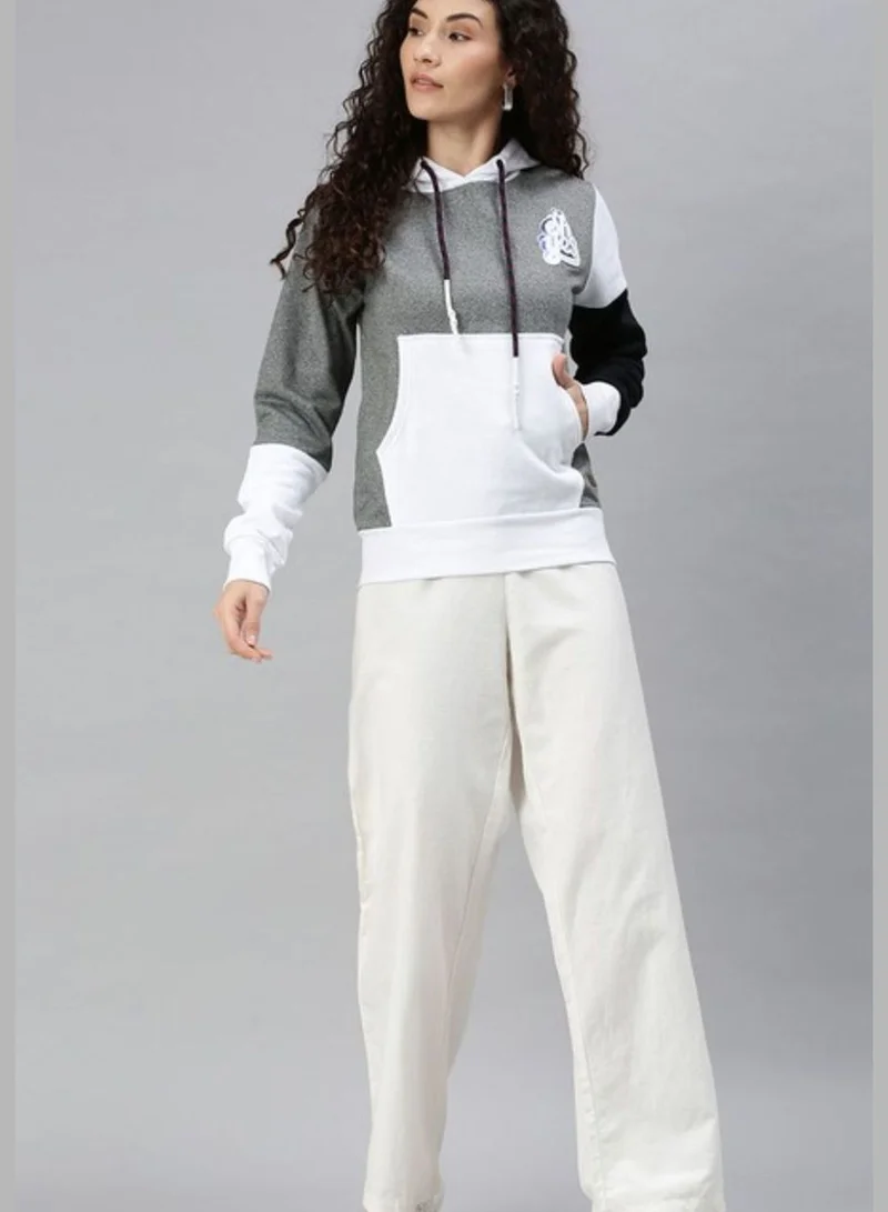 Campus Sutra Color block Sweatshirt