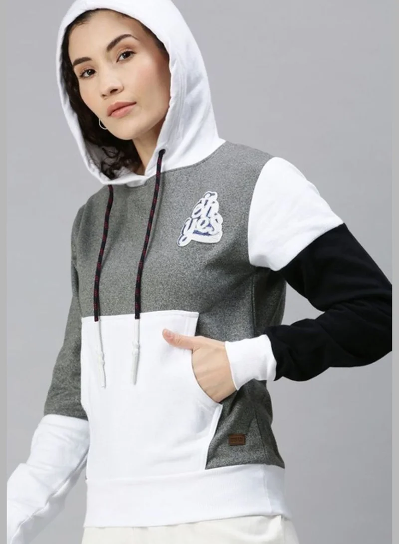 Campus Sutra Color block Sweatshirt