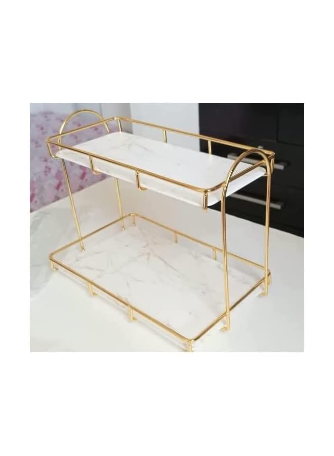 Raxoom Storage Basket Organizers Shelf Bathroom Storage Shampoo Soap Makeup Storage Rack Holder Bathroom Organizer (2 layer-white) - Image 1