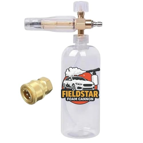 Fieldstar Professional Foam Cannon Snow Lance | Solid Brass Body with 1/4” Quick Connector | Compatible with JPT, Starq, Agaro, Shakti Pressure Washers | 1L Capacity | Max Pressure 4000 PSI - Image 1