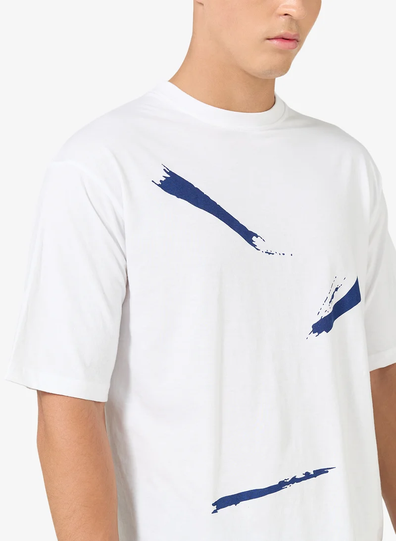 سفنتي فايف تيشيرت كبير الحجم مزين برسومات