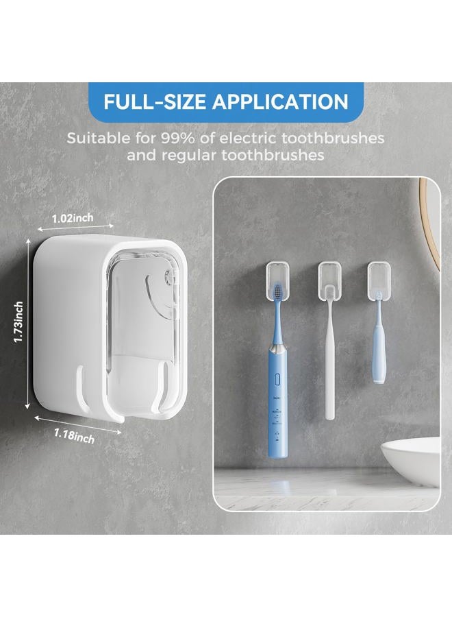 VNYIFAN Toothbrush Holders for Bathrooms, 2PCS Innovation Single Slot Toothbrush Holder Wall Mounted with Cover for Shower, Single Toothbrush Dispenser Storage Organizer for Family & Travel - Image 4