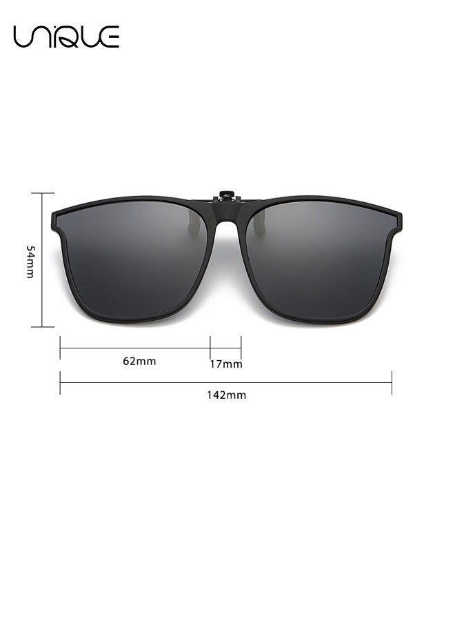 Unique Sun Glasses, Clip-on Sun Glasses, 3 Pair Polarized Clip-on Sun Glasses Anti-glare TR90 Frame Flip Up Driving Clip-on Glasses for Women and Men, Polarized Glare Reduce, High Definition Vision - Image 2