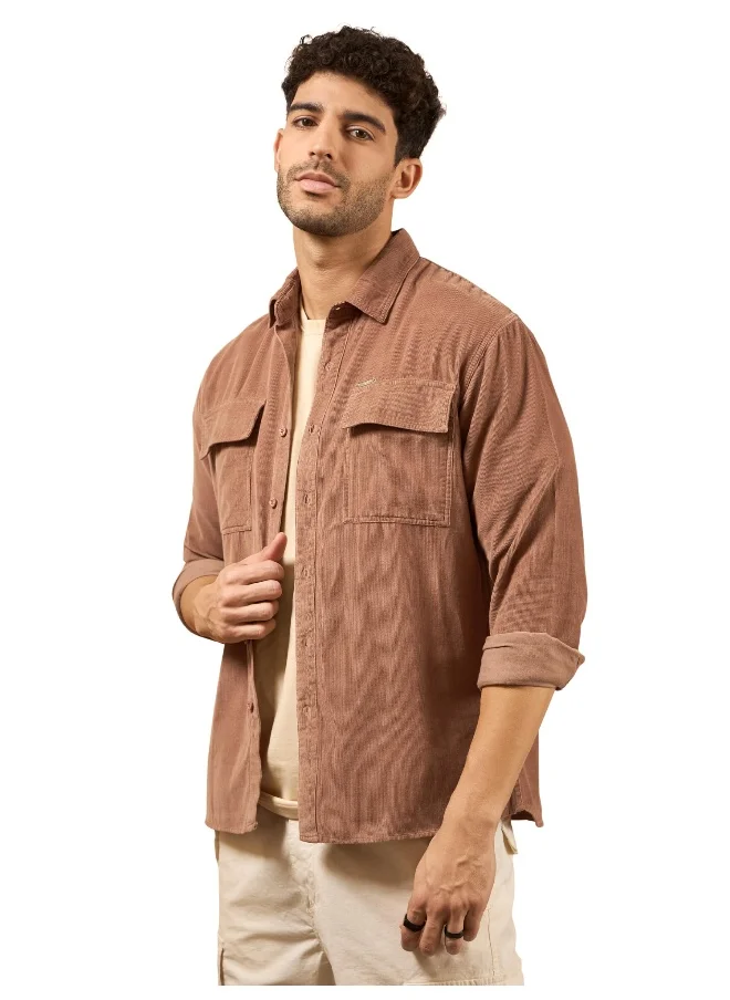 بيونغ French Beige  Shirt for Men