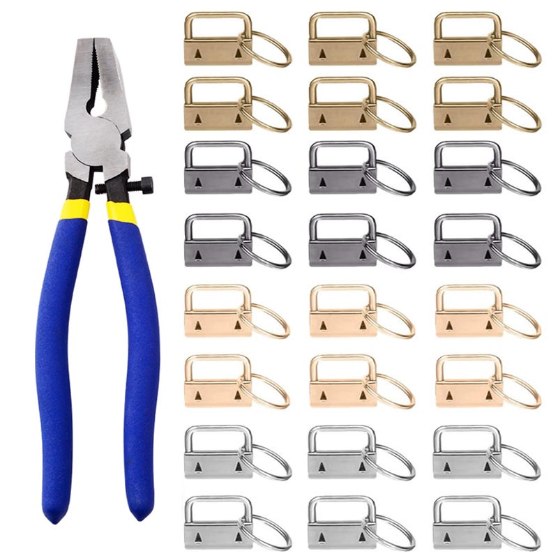 Key Fob Hardware Keychain Hardware Set Includes 1 4 Color Keychain Hardware with Key Rings 24 pcs and Key Fob Glass Running Pliers