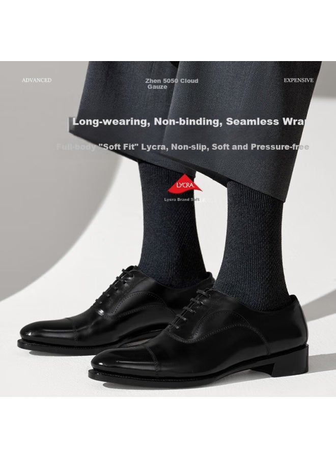 Zjzue 100% Cotton Socks For Men, Pure Cotton Waffle Pattern, Spring And Summer Business Casual Socks, Odor-resistant, Anti-pilling, Mid-calf Socks - Image 3