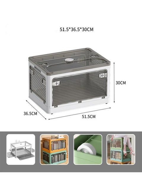 Versatile Foldable Transparent Storage Box for Books and Household Items 51.5 X 30cm