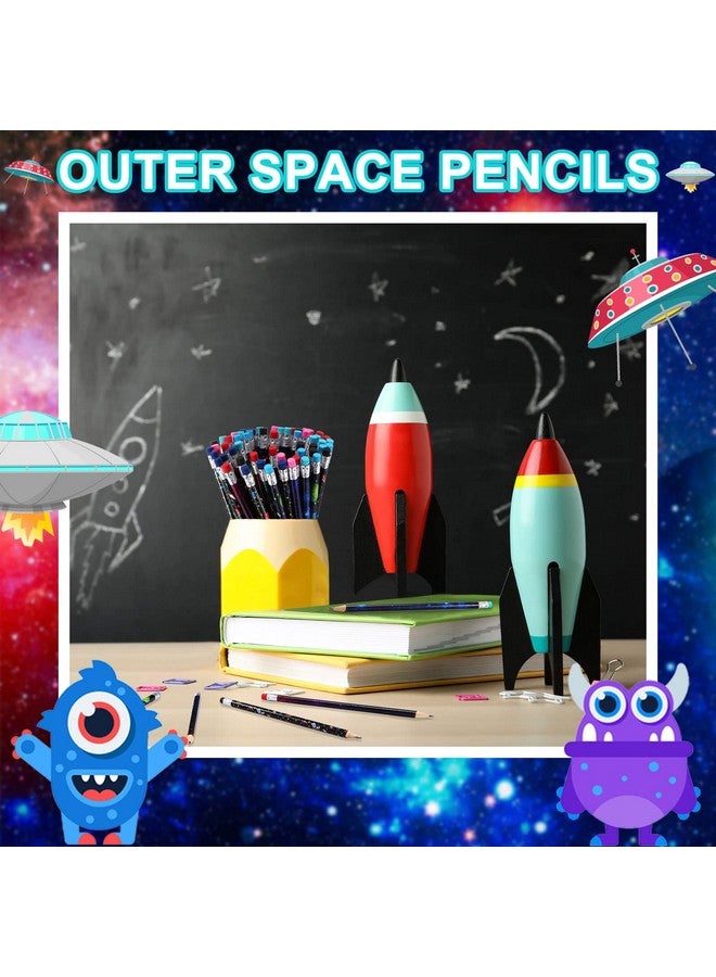 Geyee 36 Pcs Space Pencils Hawaiian Themed Party Favors Assorted Shark Pencils Novelty Wood Pencils Fun Designs Writing Pencils With Erasers For Birthday Party Teacher Supplies(Space) - Image 4