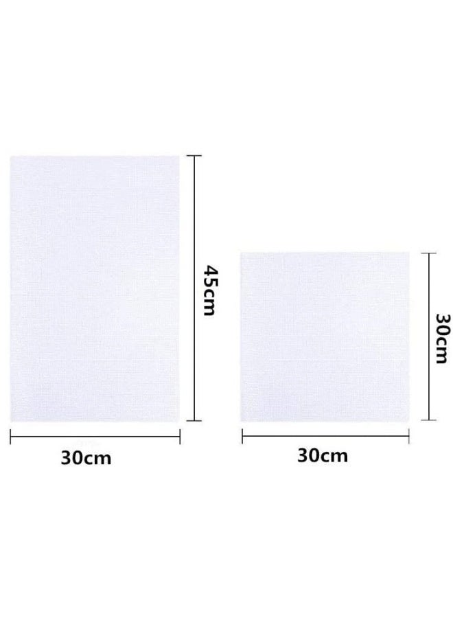 10 Pcs Embroidery Cloth, Classic Reserve Aida Cloth Cross Stitch Cloth, Reserve Aida Cloth, White Cross Stitch Cloth, Including 5 Pcs 30 × 45 cm and 5 Pcs 30 ×30 cm for Embroidery - Image 5