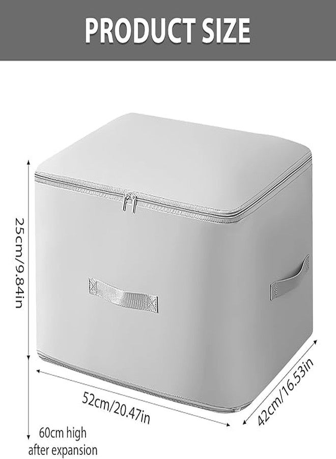 VishBin Ultra Space Saving Self Compression Organizer, 2024 New Heavy Duty Moving Bags, Large Capacity Quilt Compression Storage Bag with Zipper for Comforters,Blankets,Bedding,Clothes(GREY) - Image 2