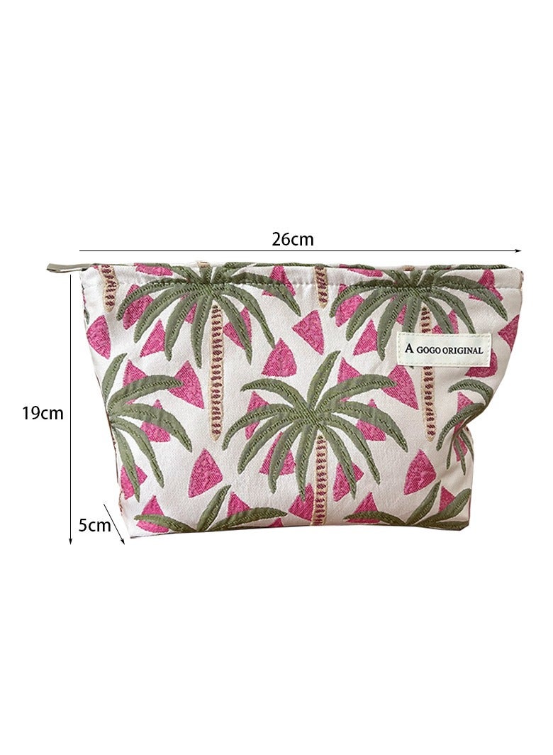 حقيبة مكياج كبيرة بسحاب، حقيبة تجميل للسفر للنساء، خفيفة الوزن، لتنظيم مستحضرات التجميل والعناية الشخصية والأغراض الصغيرة - Image 2