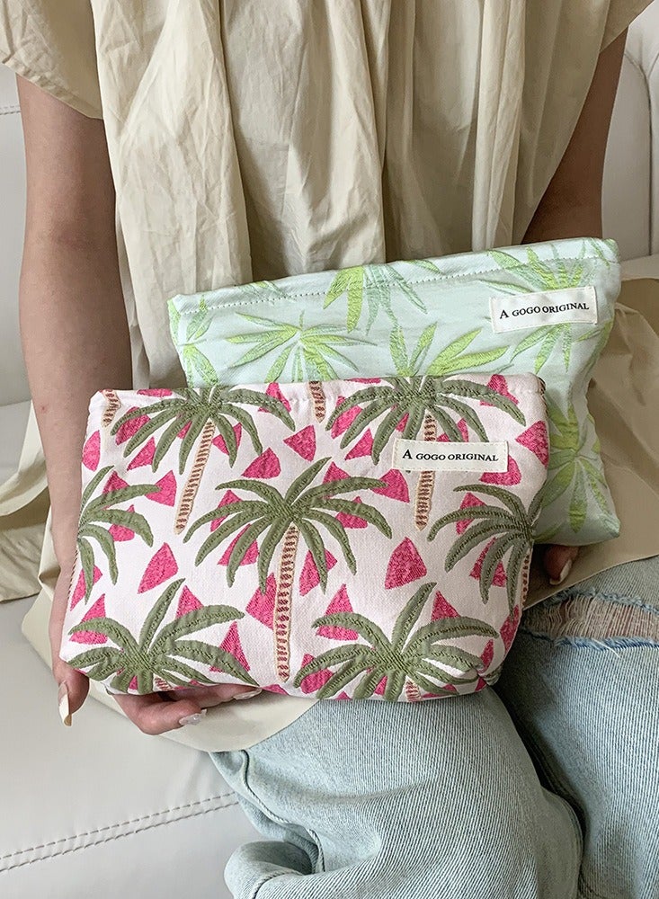 حقيبة مكياج كبيرة بسحاب، حقيبة تجميل للسفر للنساء، خفيفة الوزن، لتنظيم مستحضرات التجميل والعناية الشخصية والأغراض الصغيرة - Image 3