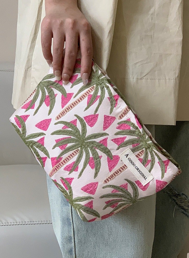 حقيبة مكياج كبيرة بسحاب، حقيبة تجميل للسفر للنساء، خفيفة الوزن، لتنظيم مستحضرات التجميل والعناية الشخصية والأغراض الصغيرة - Image 1