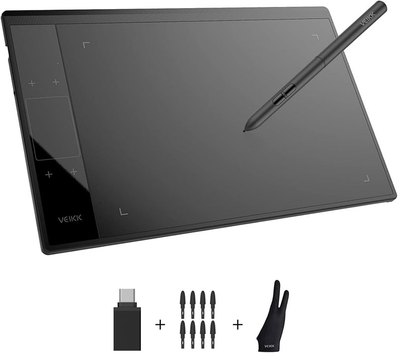 فايك لوحة رسومات A30 V2 بحجم 10×6 بوصة مع قلم بدون بطارية و8192 مستوى ضغط احترافي - Image 1
