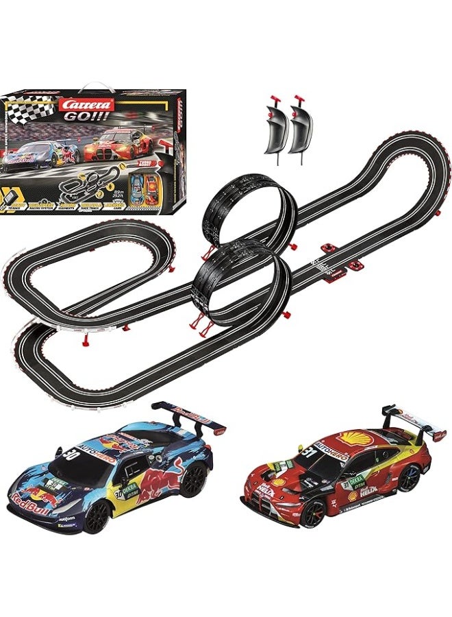 كاريرا Carrera GO!!! Electric Powered Slot Car Racing Kids Toy Race Track Set 1:43 Scale, DTM High Speed Showdown - Image 1