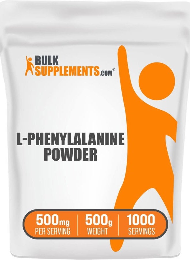 BULKSUPPLEMENTS.COM .com L-Phenylalanine Powder - Phenylalanine Supplement, L-Phenylalanine 500mg - Amino Acids Supplement, Gluten Free, 500mg per Serving, 500g (1.1 lbs) (Pack of 1) - Image 1