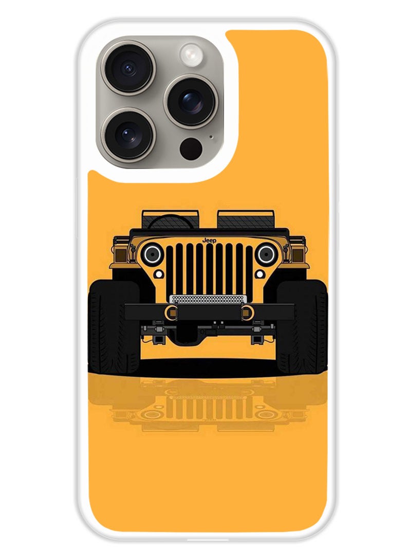 Theodor Protective Case Cover For APPLE IPHONE 15 Pro Jeep Minimal (White Bumper) - Image 1