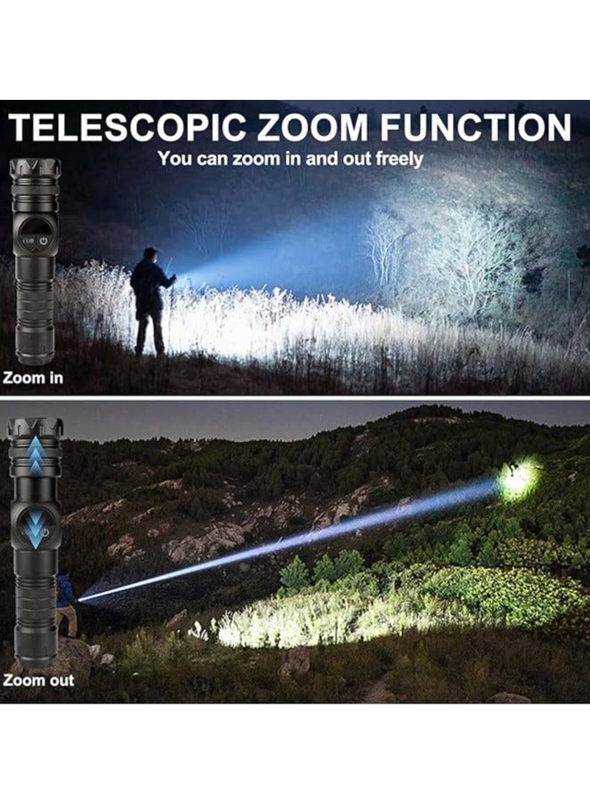 Siuyiu Flashlights High Lumens, USB Rechargeable Flashlights, Super Bright Flash Light with COB Light, Tactical Flashlights with Powerful Powerful Digital Display, LED Flashlight with 9 Modes - Image 5