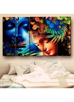 Multiple Frames Radha Krishna Beautiful Wall Painting 48W x 30H Framed with Sugar Finish for Living Room Bedroom Hotels & Office Casper